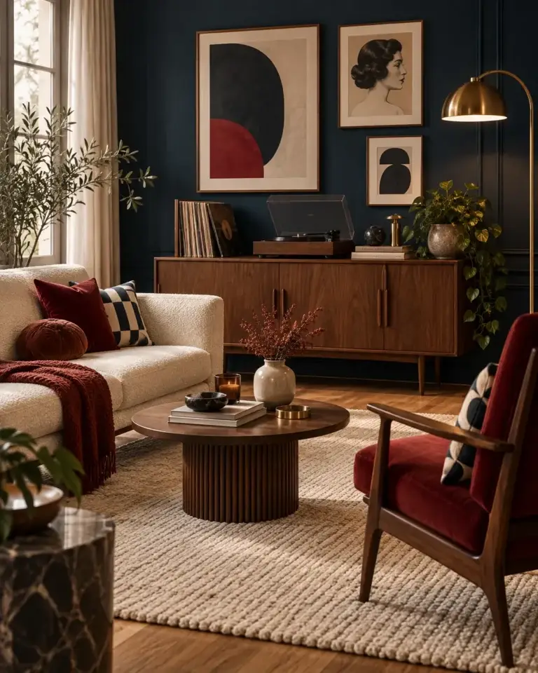Sfeervol vintage interieur met retro meubels en warme details van Viva Vintage.