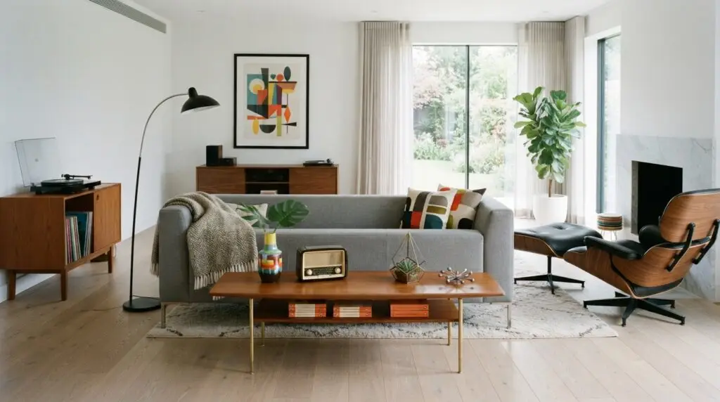 retro woonaccessoires combineren met modern interieur